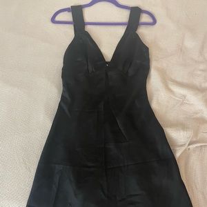Abercrombie short black satin dress wide adjustable strap